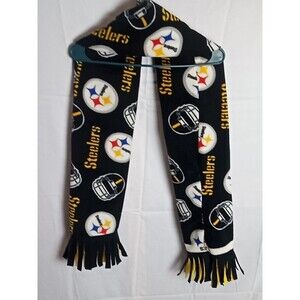 Pittsburgh Steelers Black and Yellow Fringed Fleece Scarf - 68" Double Sided